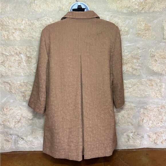 Chico’s Mid Length Jacket Dark Tan Size Chicos 1 Size 8 - 10 - Picture 2 of 9